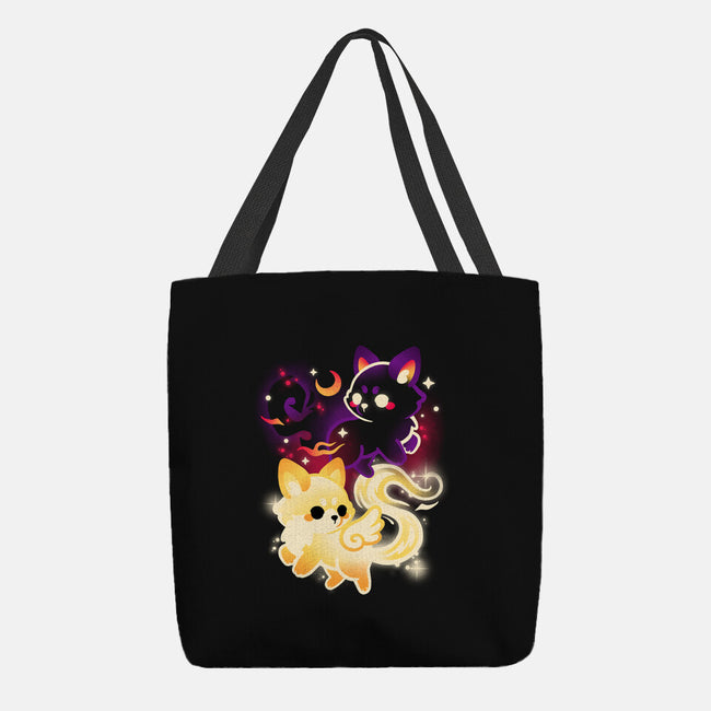 Night And Day Foxes-None-Basic Tote-Bag-NemiMakeit