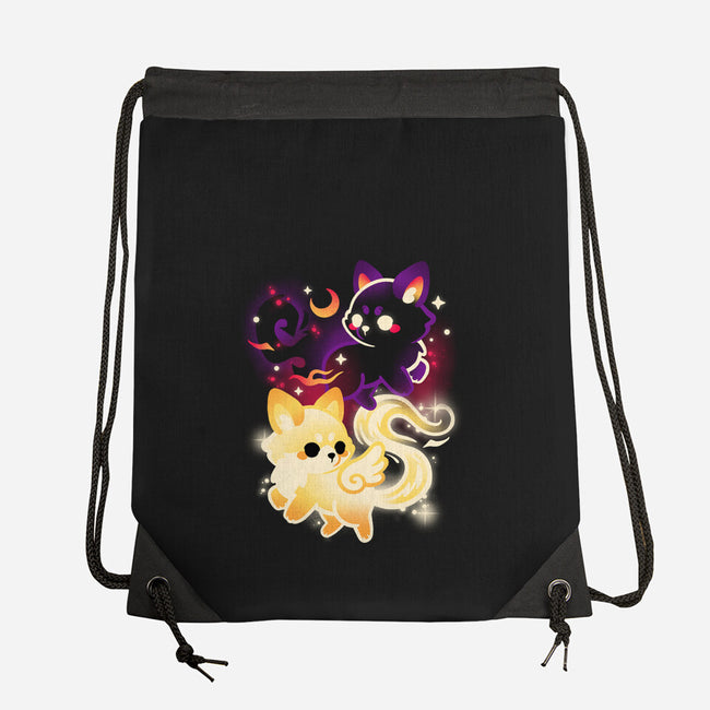Night And Day Foxes-None-Drawstring-Bag-NemiMakeit