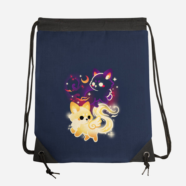 Night And Day Foxes-None-Drawstring-Bag-NemiMakeit