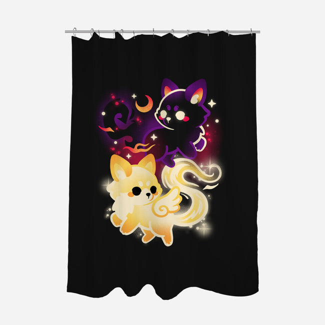 Night And Day Foxes-None-Polyester-Shower Curtain-NemiMakeit