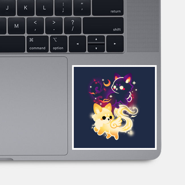 Night And Day Foxes-None-Glossy-Sticker-NemiMakeit