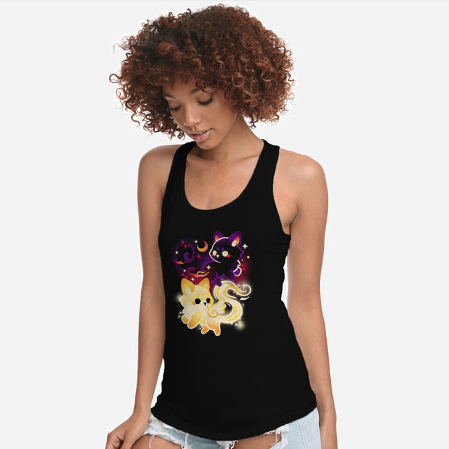 Night And Day Foxes-Womens-Racerback-Tank-NemiMakeit
