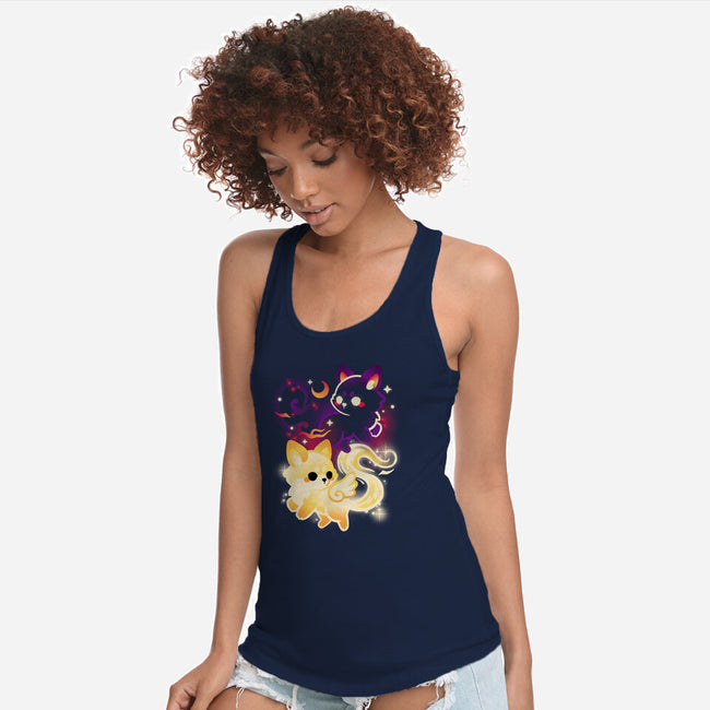 Night And Day Foxes-Womens-Racerback-Tank-NemiMakeit