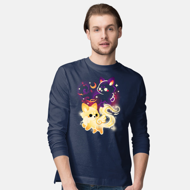 Night And Day Foxes-Mens-Long Sleeved-Tee-NemiMakeit