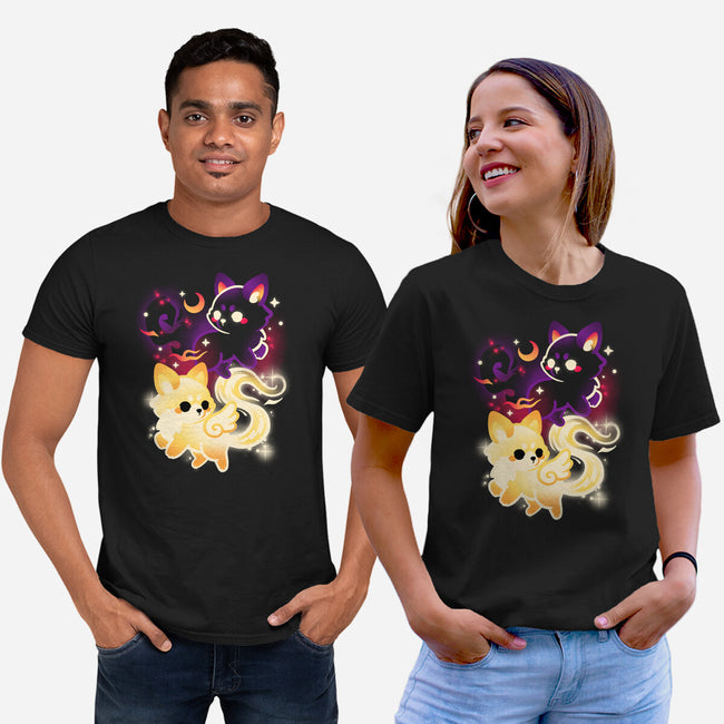 Night And Day Foxes-Unisex-Basic-Tee-NemiMakeit