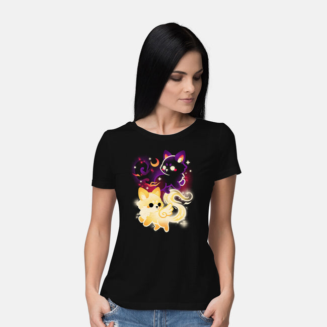Night And Day Foxes-Womens-Basic-Tee-NemiMakeit