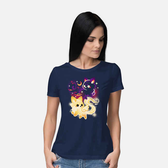 Night And Day Foxes-Womens-Basic-Tee-NemiMakeit