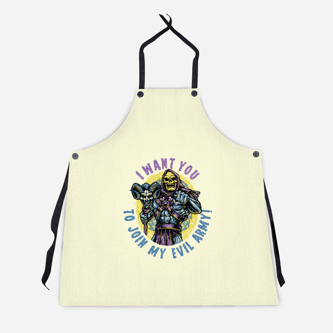 Join The Evil Army-Unisex-Kitchen-Apron-glitchygorilla