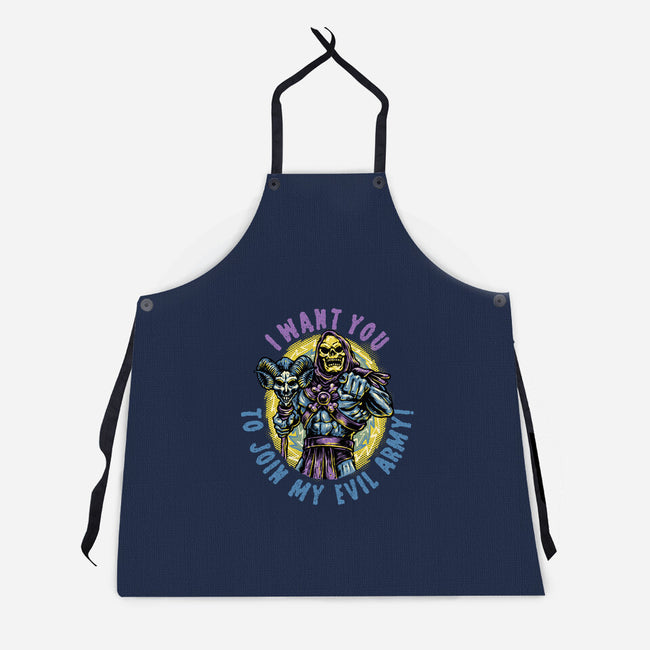 Join The Evil Army-Unisex-Kitchen-Apron-glitchygorilla
