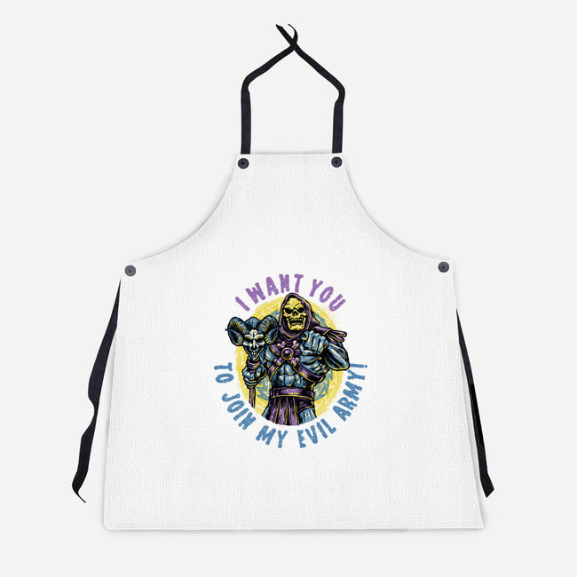 Join The Evil Army-Unisex-Kitchen-Apron-glitchygorilla
