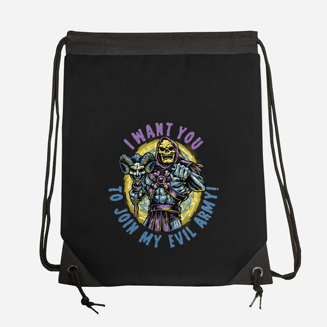 Join The Evil Army-None-Drawstring-Bag-glitchygorilla