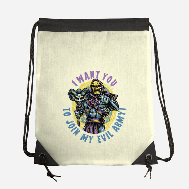 Join The Evil Army-None-Drawstring-Bag-glitchygorilla