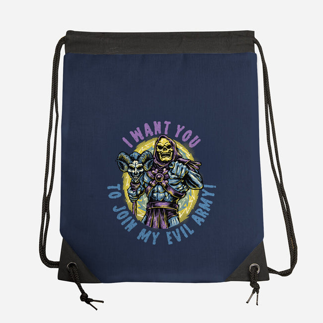Join The Evil Army-None-Drawstring-Bag-glitchygorilla