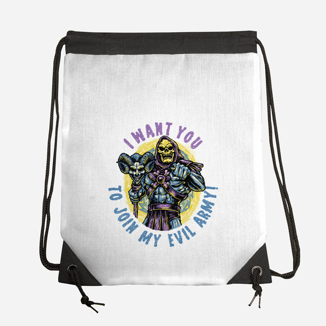 Join The Evil Army-None-Drawstring-Bag-glitchygorilla