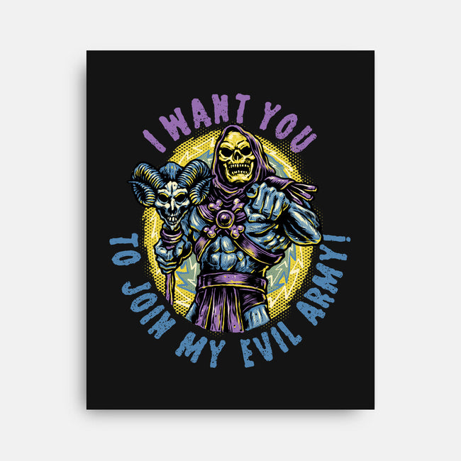 Join The Evil Army-None-Stretched-Canvas-glitchygorilla