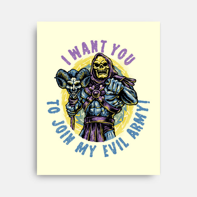 Join The Evil Army-None-Stretched-Canvas-glitchygorilla