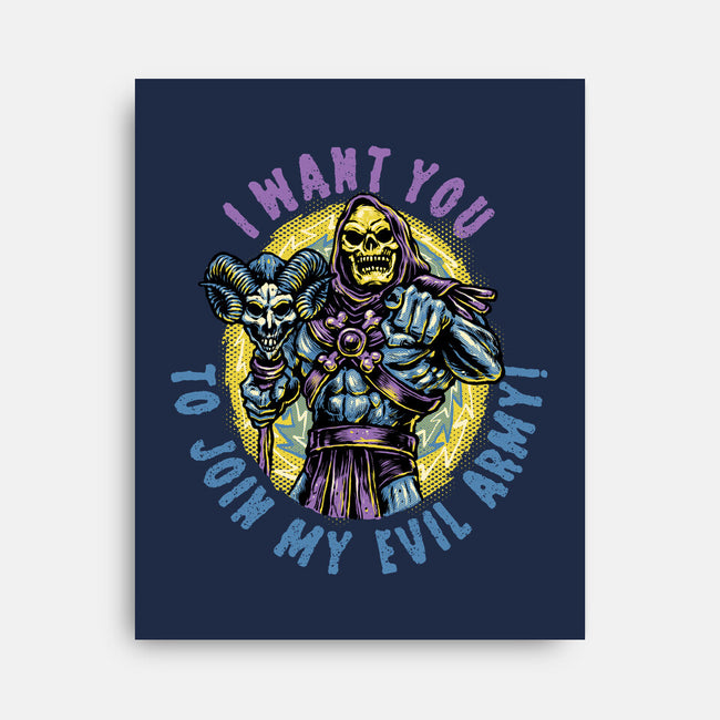 Join The Evil Army-None-Stretched-Canvas-glitchygorilla