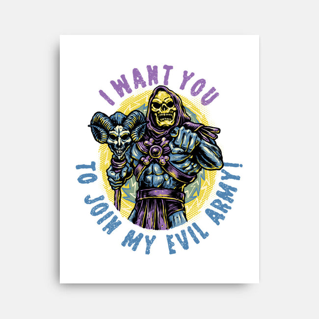 Join The Evil Army-None-Stretched-Canvas-glitchygorilla
