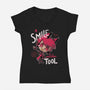 A Smile-Womens-V-Neck-Tee-Geekydog