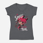 A Smile-Womens-V-Neck-Tee-Geekydog