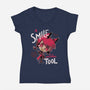 A Smile-Womens-V-Neck-Tee-Geekydog