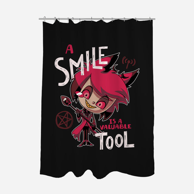 A Smile-None-Polyester-Shower Curtain-Geekydog