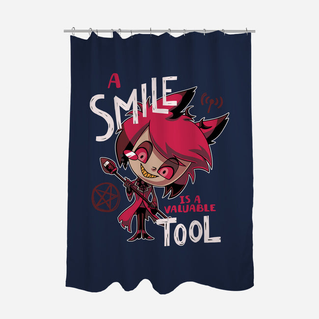 A Smile-None-Polyester-Shower Curtain-Geekydog