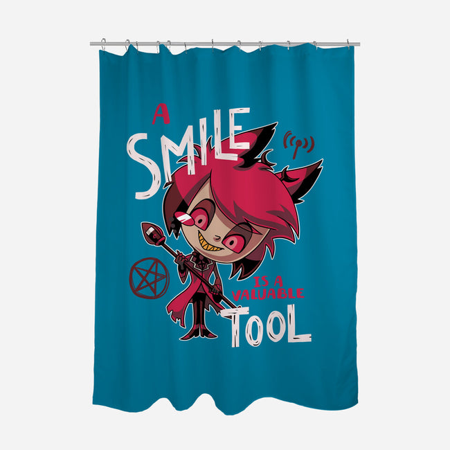 A Smile-None-Polyester-Shower Curtain-Geekydog