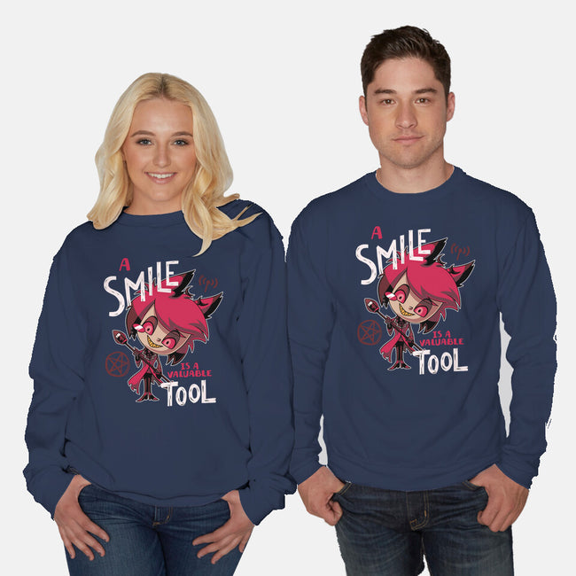 A Smile-Unisex-Crew Neck-Sweatshirt-Geekydog