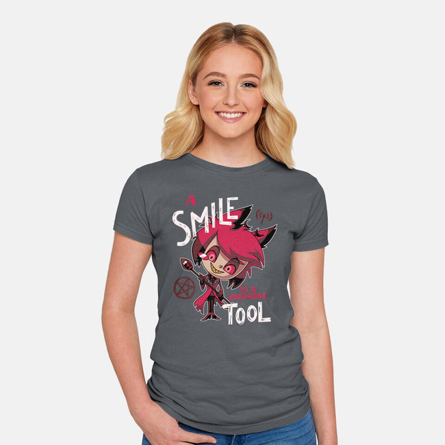 A Smile-Womens-Fitted-Tee-Geekydog