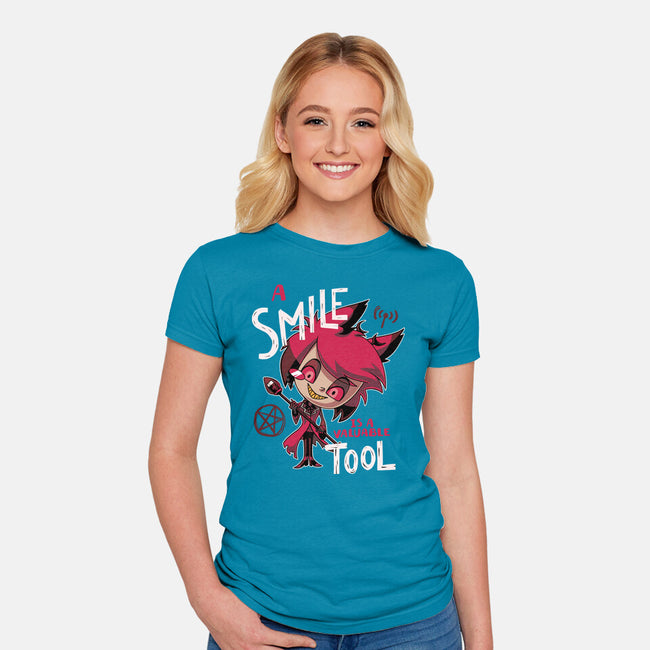 A Smile-Womens-Fitted-Tee-Geekydog