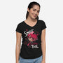 A Smile-Womens-V-Neck-Tee-Geekydog