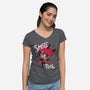 A Smile-Womens-V-Neck-Tee-Geekydog