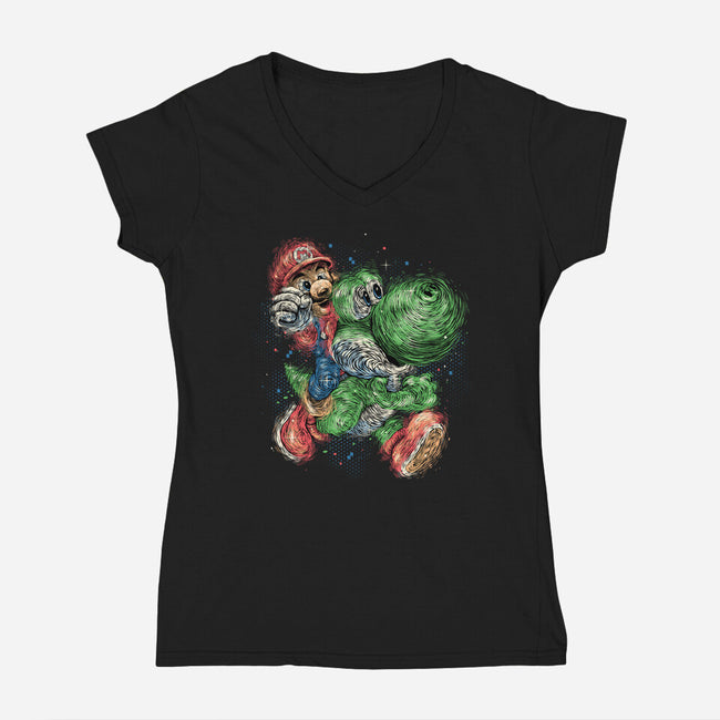 Heroes Of The Kingdom-Womens-V-Neck-Tee-glitchygorilla