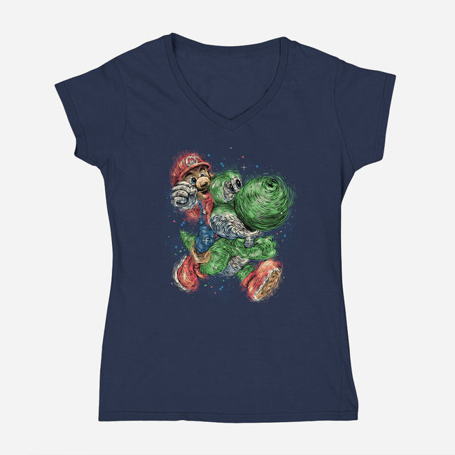 Heroes Of The Kingdom-Womens-V-Neck-Tee-glitchygorilla