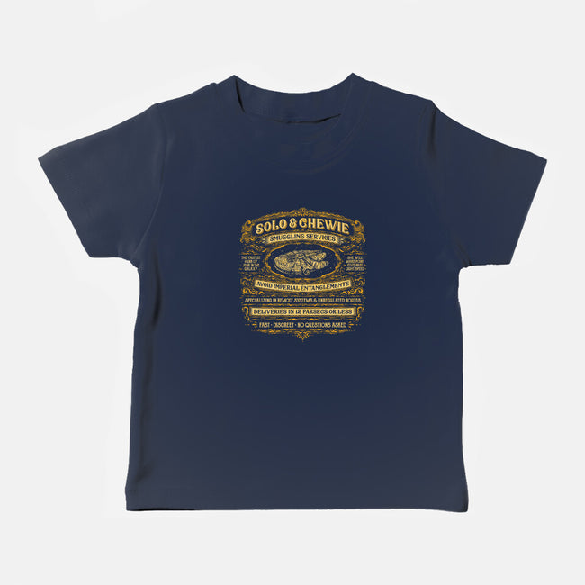 Solo And Chewie Smuggling Services-Baby-Basic-Tee-kg07