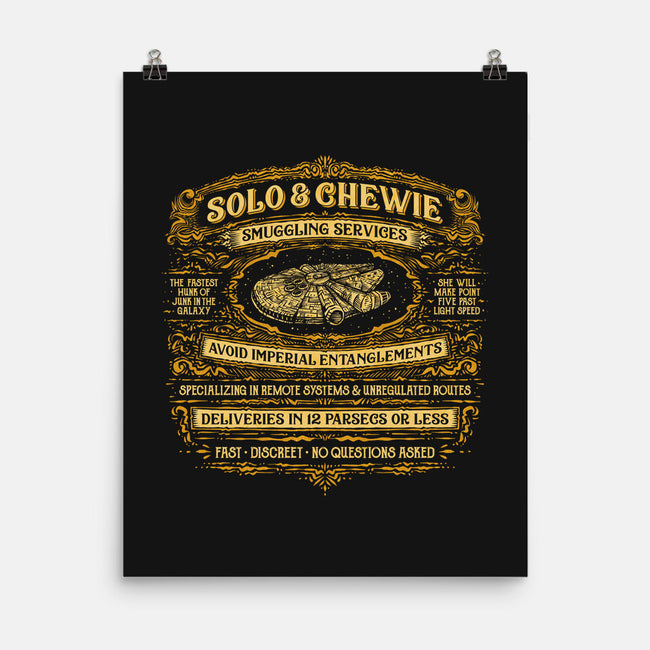 Solo And Chewie Smuggling Services-None-Matte-Poster-kg07