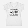 Professional Cat Herder-Womens-V-Neck-Tee-kg07