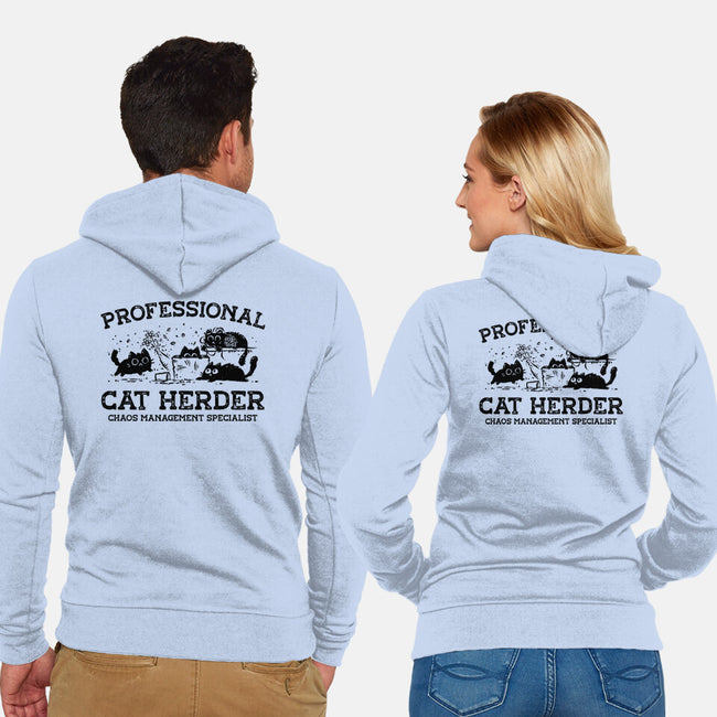 Professional Cat Herder-Unisex-Zip-Up-Sweatshirt-kg07