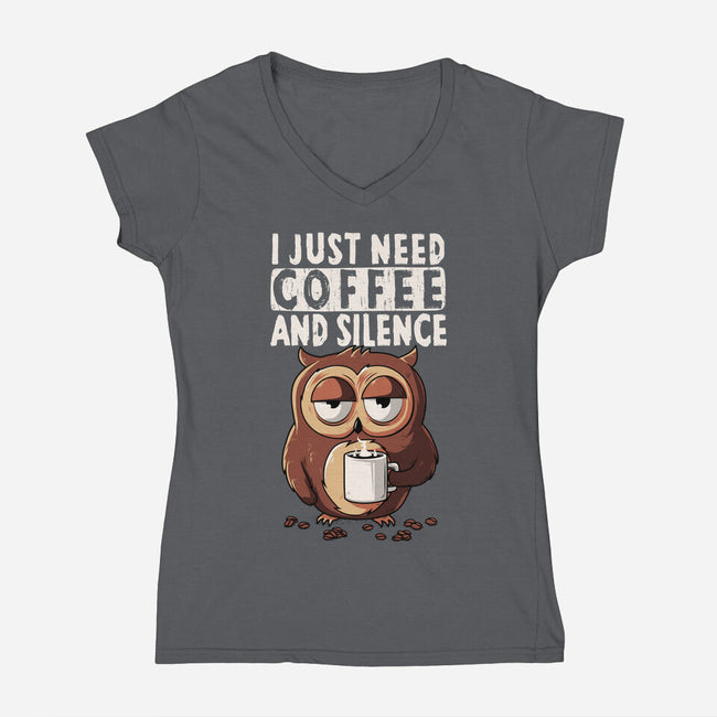 Need Coffee-Womens-V-Neck-Tee-ducfrench