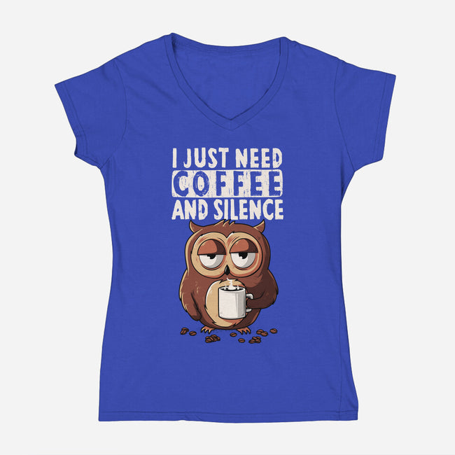 Need Coffee-Womens-V-Neck-Tee-ducfrench