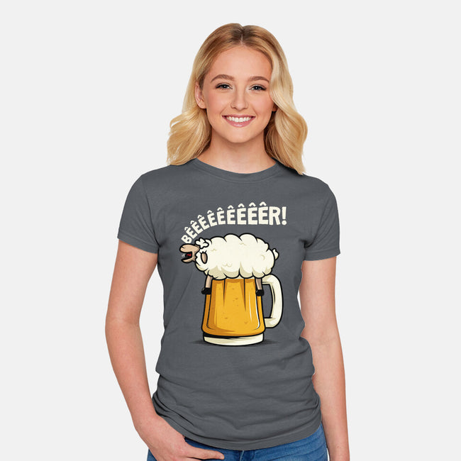 Singing Sheep-Womens-Fitted-Tee-ducfrench