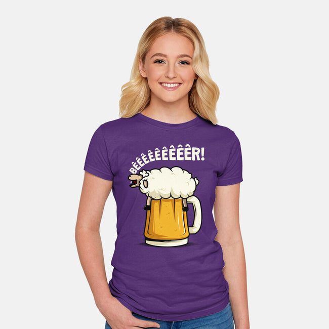 Singing Sheep-Womens-Fitted-Tee-ducfrench