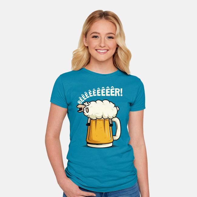 Singing Sheep-Womens-Fitted-Tee-ducfrench