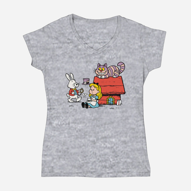 Wonderful Alice-Womens-V-Neck-Tee-ducfrench