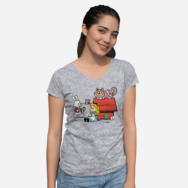 Wonderful Alice-Womens-V-Neck-Tee-ducfrench