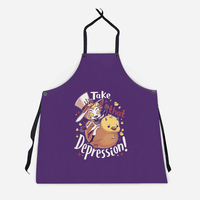 Take That Depression-Unisex-Kitchen-Apron-Geekydog