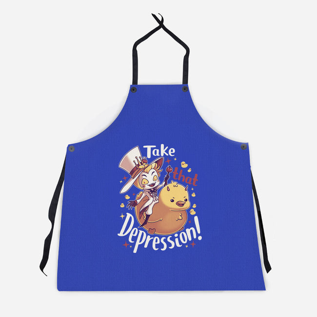 Take That Depression-Unisex-Kitchen-Apron-Geekydog