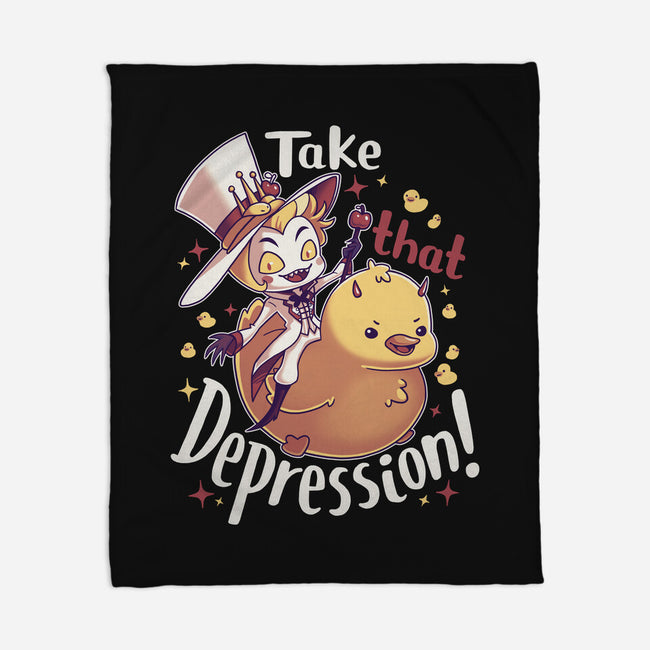 Take That Depression-None-Fleece-Blanket-Geekydog