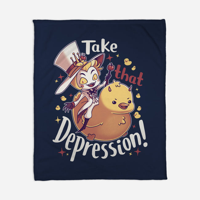 Take That Depression-None-Fleece-Blanket-Geekydog